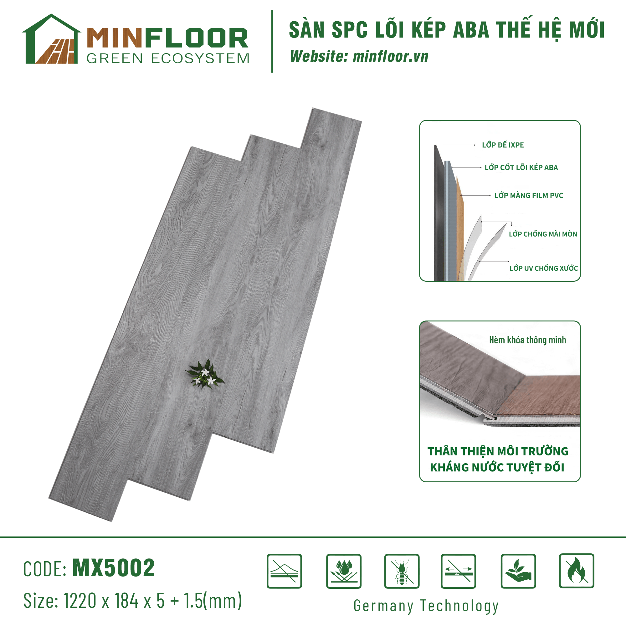 Sàn SPC Minfloor - MX5002
