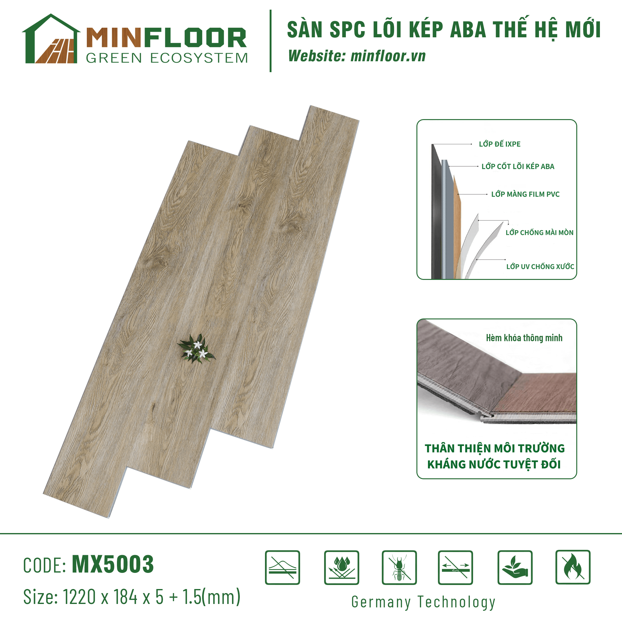 Sàn SPC Minfloor - MX5003